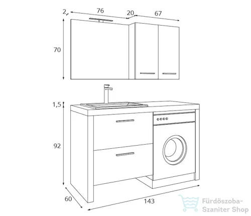 Amazonas Laundry 143 fürdőszoba bútor szett