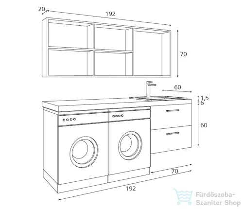 Amazonas Laundry 192 fürdőszoba bútor szett