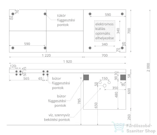Amazonas Laundry 192 fürdőszoba bútor szett
