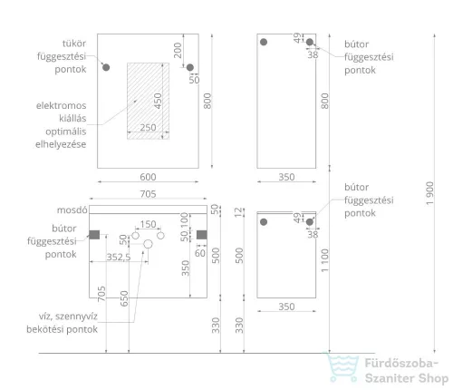 Amazonas Quadro 70 fürdőszoba bútor szett