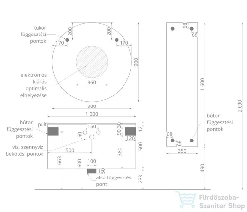 Amazonas Slim 100 pultos fürdőszoba bútor szett