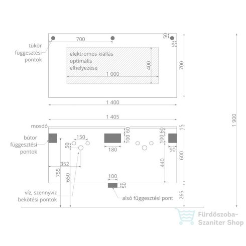 Amazonas Smile 140 fürdőszoba bútor szett