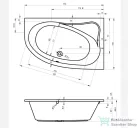 Riho Aryl 170x110 aszimmetrikus sarokkád balos