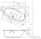 Riho Aryl 153x100 aszimmetrikus sarokkád balos
