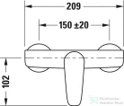Duravit B.1 zuhanycsaptelep zuhanyszett nélkül, króm B14230000010