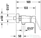 Duravit B.1 zuhanycsaptelep zuhanyszett nélkül, króm B14230000010