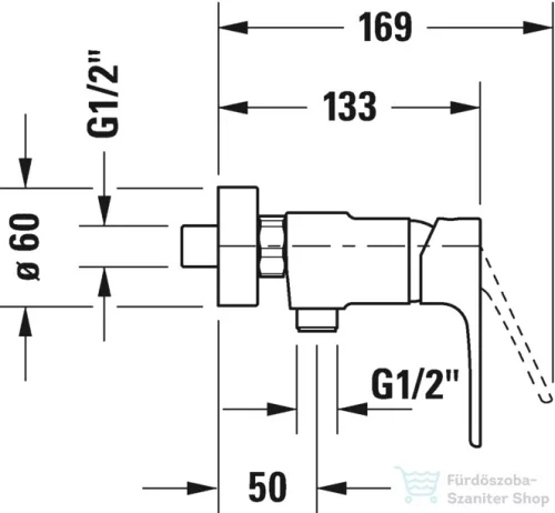 Duravit B.1 zuhanycsaptelep zuhanyszett nélkül, króm B14230000010