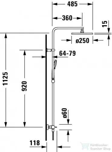 Duravit B.1 termosztátos zuhanyrendszer, króm B14280008010