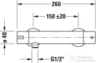 Duravit B.2 termosztátos zuhanycsaptelep, króm B24220000010