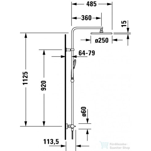 Duravit B.2 termosztátos zuhanyrendszer, króm B24280008010