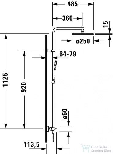 Duravit B.2 termosztátos zuhanyrendszer, króm B24280008010