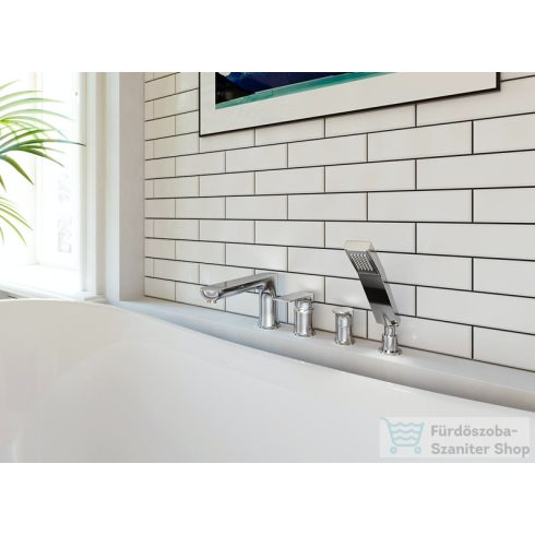 Ferro ALGEO SQUARE - Perembe szerelhető, négylyukú kádcsaptelep, króm BAQ11A