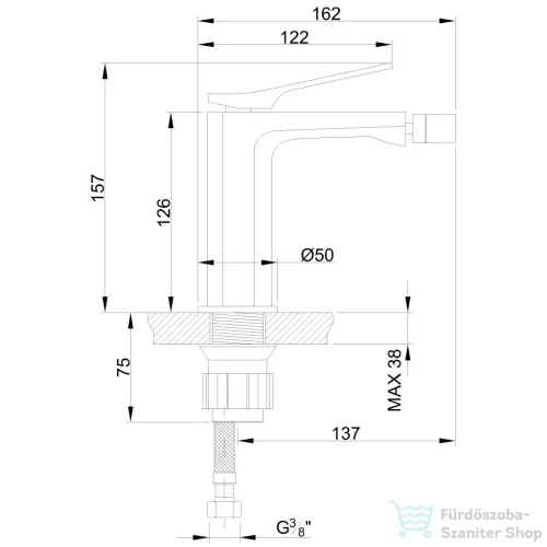 Invena NERI bidé csaptelep click-clack leeresztővel,króm BB-01-001-L