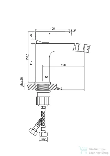 Invena NYKS bidé csaptelep automata leeresztővel,króm BB-28-001-S