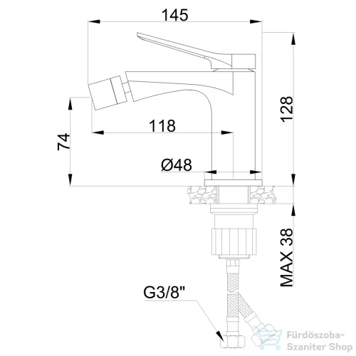 Invena ALONIA bidé csaptelep click-clack leeresztővel, szálcsiszolt arany BB-70-009-V