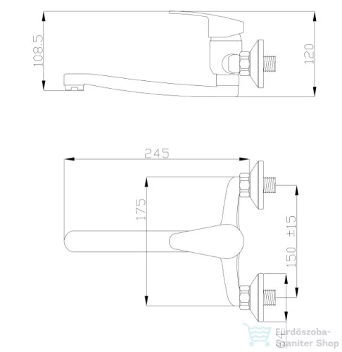 Invena AVA NEW fali mosogató csaptelep,króm BC-06-001-B