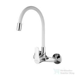   Invena VERSO fali mosogató csaptelep flexibilis kifolyóval,króm/fehér BC-82-E2S-L