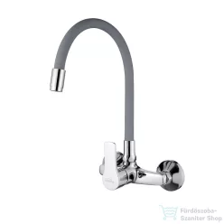   Invena VERSO fali mosogató csaptelep flexibilis kifolyóval,króm/szürke BC-82-E5S-L