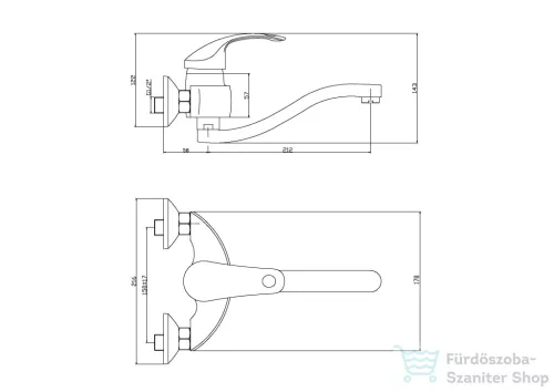 Invena NEA fali mosogató csaptelep,króm BC-83-001-W