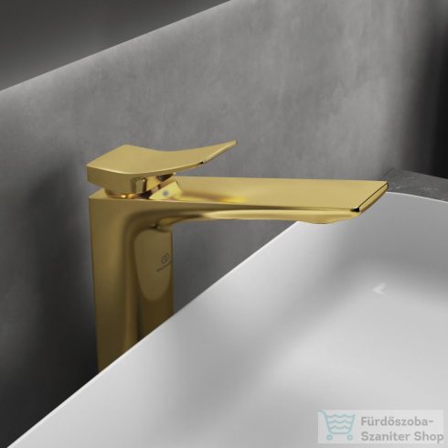 Ideal Standard CONCA magasított mosdó csaptelep leeresztő nélkül,Brushed gold BC758A2