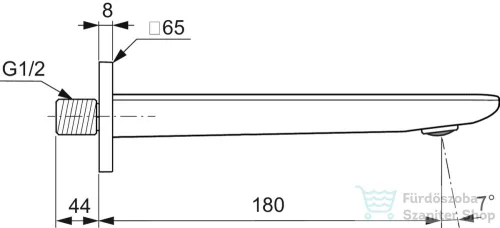 Ideal Standard CONCA 18 cm-es kádkifolyó,króm BC769AA