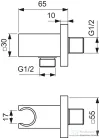 Ideal Standard CONCA zuhanytartó gégecső csatlakozóval,Magnetic grey BC771A5