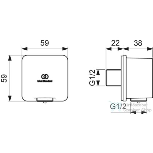 Ideal Standard CONCA gégecső csatlakozó,Magnetic grey BC772A5