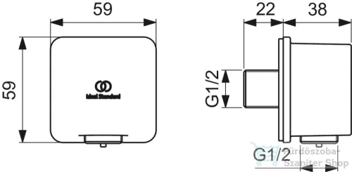 Ideal Standard CONCA gégecső csatlakozó,Silver storm BC772GN