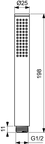 Ideal Standard Multisuite 1 funkciós fém kézizuhany,Silk black BC774XG