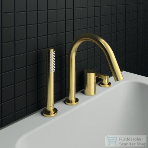 Ideal standard JOY 4 üléses kádtöltő csaptelep zuhanyszettel,Brushed gold BC789A2