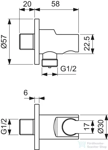 Ideal Standard MULTISUITE zuhanytartó gégecső csatlakozóval,Brushed gold BC807A2