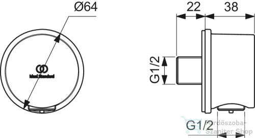 Ideal Standard MULTISUITE gégecső csatlakozó,Brushed gold BC808A2