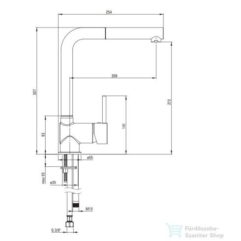 Deante ASTER mosogató csaptelep kihúzható kifolyóval, fehér BCA_A73M