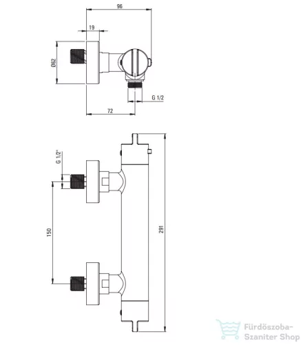 Deante THERM termosztatikus zuhany csaptelep, zuhanyszett nélkül, króm BCH_04BT