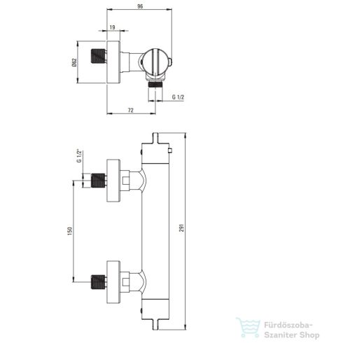 Deante THERM termosztatikus zuhany csaptelep, zuhanyszett nélkül, szálcsiszolt bronz BCH_C4BT
