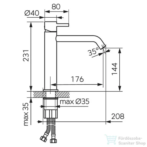 Ferro CIRICULUS középmagas mosdócsaptelep click-clack leeresztővel, króm BCK2ML
