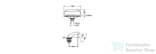 Sapho CRISTINA kádtöltő szél:160 cm BD30051