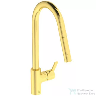 Ideal Standard GUSTO kihúzható fejes,2 funkciós mosogató csaptelep,Brushed gold BD416A2