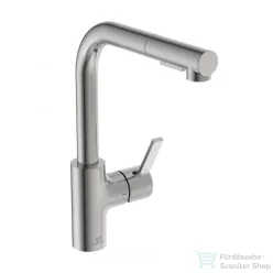   Ideal Standard GUSTO kihúzható fejes,2 funkciós mosogató csaptelep,Silver storm BD420GN