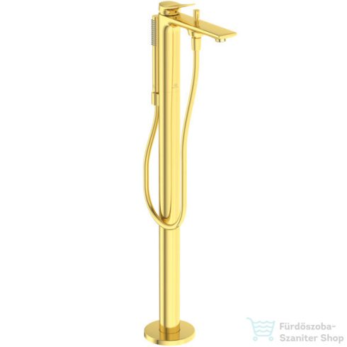 Ideal Standard CONCA szabadon álló kádtöltő csaptelep zuhanyszettel,alaptest nélkül,Brushed gold BD460A2