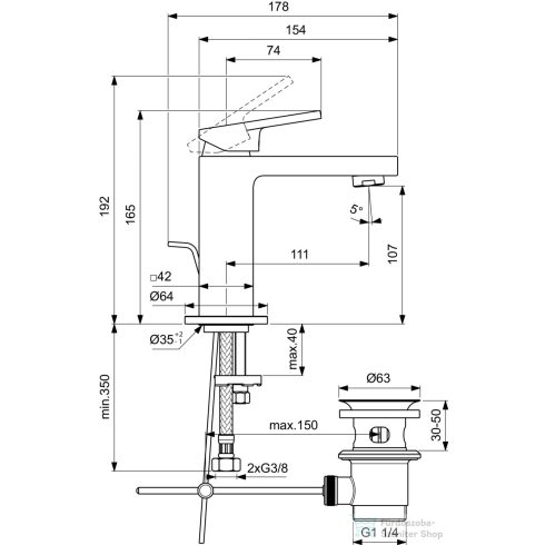 Ideal Standard EXTRA mosdó csaptelep automata leeresztővel,Króm BD500AA