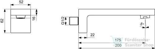 Ideal Standard EXTRA 17,5 cm-es kádkifolyó,Króm BD519AA
