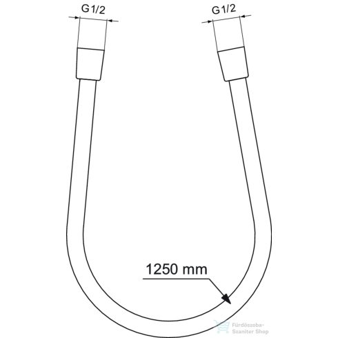 Ideal Standard IDEALRAIN 125 cm-es gégecső,Silver storm BE125GN
