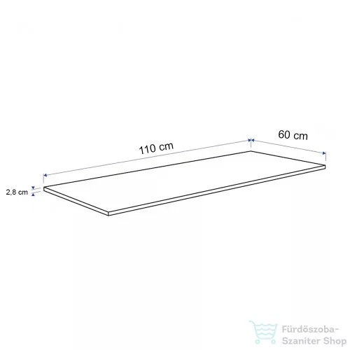 Leziter Konyhai munkalap 110 x 60 x 2,8 cm Beton BETON-KB110APLEY