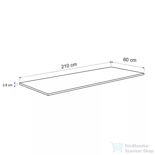 Leziter Konyhai munkalap 210 x 60 x 2,8 cm Beton BETON-KB270APLEY