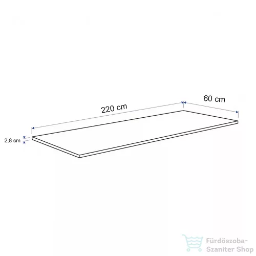 Leziter Konyhai munkalap 220 x 60 x 2,8 cm Beton BETON-KB280APLEY
