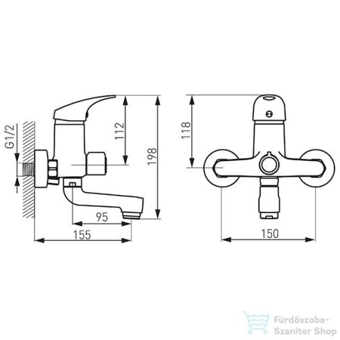 Ferro FERRO ONE - Fali kádtöltő csaptelep, króm BFO1A