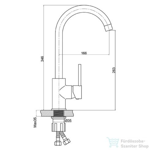 Ferro Freya  konyhai csaptelep, grafit BFR41B