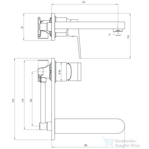 Deante Alpinia fali mosdó csaptelep BGA 054L