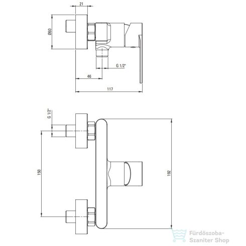 Deante ALPINIA zuhany csaptelep, arany BGA_Z40M